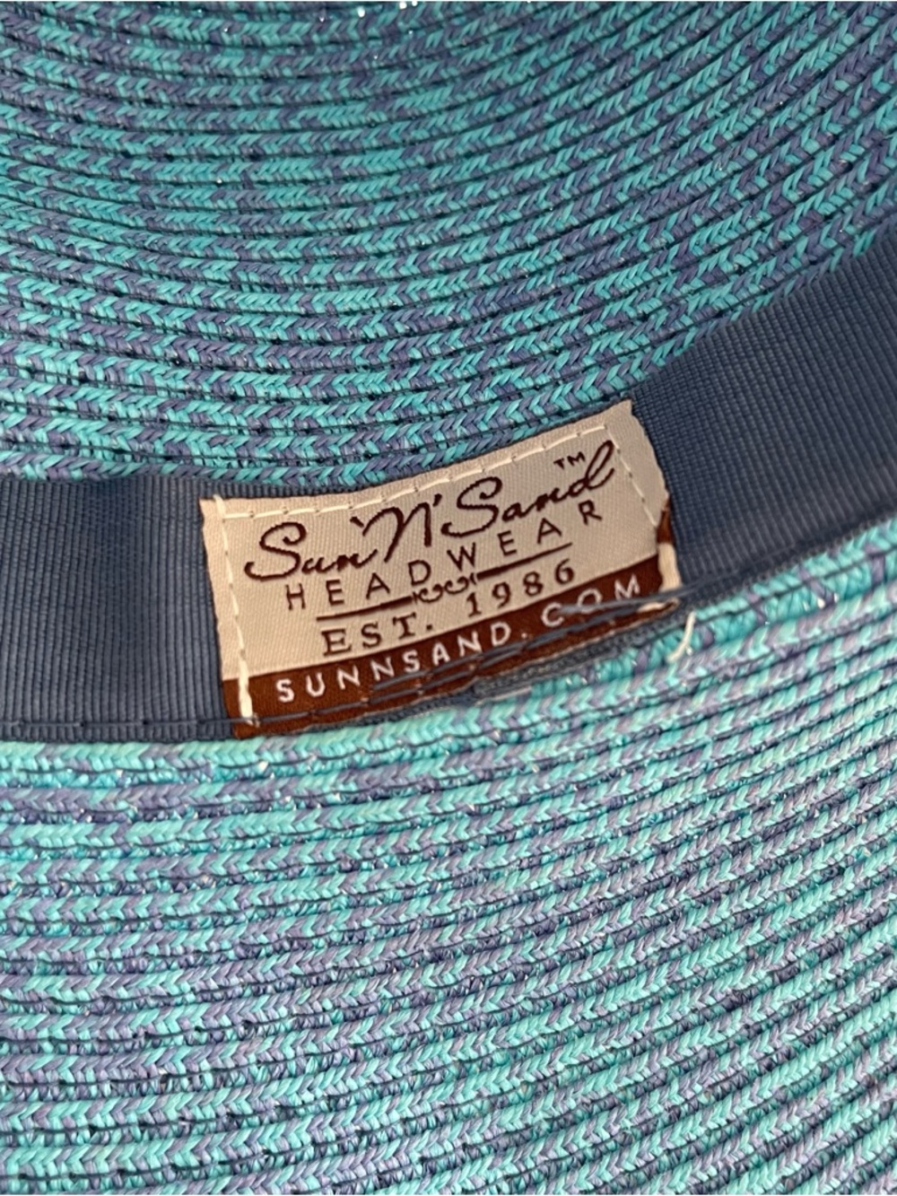 Sand & Sun Santa Monica Classic Teal & Lavender Wide-Brim Sun Hat - Picture 5 of 6